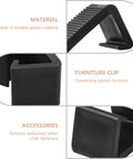 Eight Piece Outdoor Furniture Clips Set Black PP Connectors shown in detailed close-up