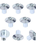 Real Deal Trailer Cam Hasp Latch Hardware Kit Ships With Eight Five Sixteenths Inch Torx Barrel Nuts showing zinc plated steel studs.