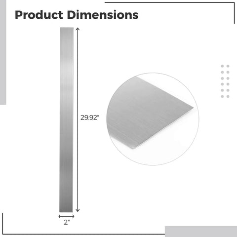 Durable 304 Stainless Steel Trim Strip With Adhesive Backing For Kitchen And Home DIY Projects, Brushed Metal Edge Trim, 29.9 Inch