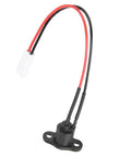 Silicone Charging Port With Waterproof Cover For M365 Electric Scooter - black charging connector with red and black wires