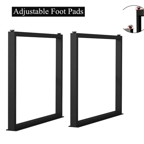 Heavy Duty Metal Table Legs 28 Inch High 35 Inch Wide Set Of 2 Built Tough As Nails To Handle 1200 Lbs Load Capacity Modern Industrial Desk Supports For Home Or Office with adjustable foot pads