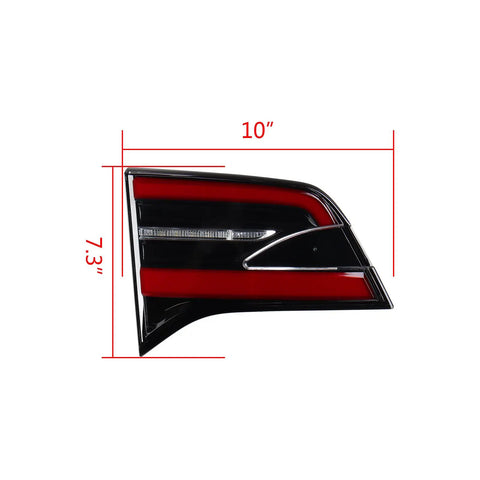 Premium Grade Oem Style Left Inner Tail Light Replacement For 2016 Through 2020 Tesla Model X, 10" x 7.3" size, durable housing.