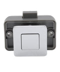 Front view of Push Button Cabinet Latch With Handle Keyless Zinc Alloy Lock For RV Drawers And Cupboards No Key Needed Durable ABS Door Latch