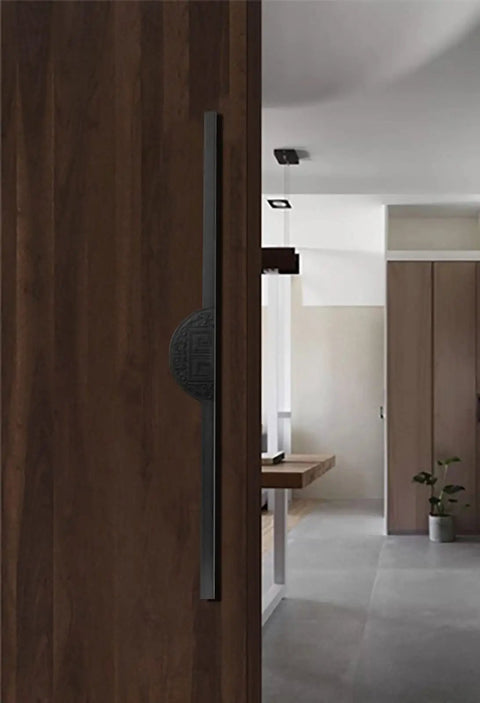 Double Sided Solid Aluminum Door Handle For Entry Doors 40 60 80 100 120 Cm Long Push Pull Handle For Apartments Villas Offices Glass And Wood Doors Black Finish Rust Resistant Easy Install