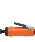 Straight Pneumatic Air Die Grinder Kit With Quarter Inch Collet Japanese Style Ergonomic Grip, orange handheld rotary tool.