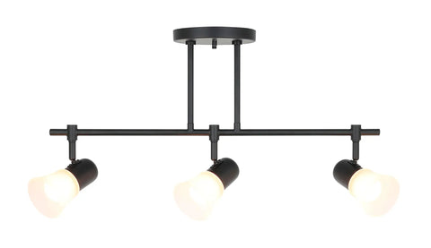 Three Light Kitchen Track Lighting Kit With Adjustable Heads For Islands And Ceilings Go To Modern Glass Shade In Brushed Nickel Finish