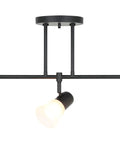 Modern 4 Light Kitchen Track Lighting Fixture with Glass Shades in Brushed Nickel Ceiling Mount Adjustable Heads over Kitchen Islands Sinks