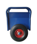 Heavy Duty Drywall Dolly With Rugged Steel Build And 10 Inch Solid Rubber Wheels To Haul Plywood Doors And Panels Jobsite Ready Beast Frame Handles 1000 Pounds No Sweat, showing large wheel and handle.