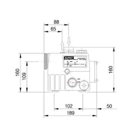 Heavy Duty Industrial Diaphragm Vacuum Pump Built Like A Tank For Rock Solid Suction measurements and features diagram.