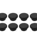 8 Pack T Shaped Silicone Plugs For 21.3mm Holes, Snap In Round Rubber Stoppers, arranged in two rows on a white background
