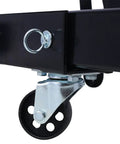 Heavy Duty 2 Ton Hydraulic Engine Hoist Folding Cherry Picker Built Like A Bad Boy With Six Slick Iron Casters close-up of swivel caster wheel