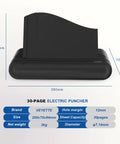 Three Hole Paper Punch For Office And School, Heavy Duty Desktop Puncher With 30 Sheet Capacity, black electric unit