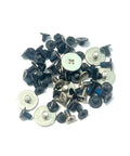 Premium Laptop Screws Replacement Kit For Dell Inspiron 7306 showing black and nickel plated screws with blue glue for secure fitting.