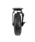 Heavy Duty 8 Inch Pneumatic Rubber Swivel Caster Featuring Rock Solid Side Brake Lock viewed from the front with black tire.