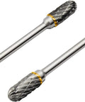 Ten Piece Pro Grade Tungsten Carbide Double Cut Rotary Burr Set With 3 Mm Shank And 6 Mm Head For Deburring, Smoothing, And Polishing Cast Iron