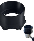 Portafilter Funnel For Ninja Luxe Espresso Machines Barista Grade Anti Splash Reusable Dosing Ring Replacement Coffee Funnel Compatible With ES501 ES601 ES655CO Luxe Series Home Cafe Dessert Shop Accessory, black plastic, shown separately and installed on portafilter.