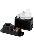 Five Pack 2G Plastic Gear Mini Servo Hobby Grade Digital Coreless Motor with open view of internal gears for RC models 3.7V-4.2V.