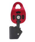 Red and black Aluminum Heavy Duty Single Swivel Rope Pulley Block For 8 To 12mm Climbing Rope Beefy Gear For Rope Climbing