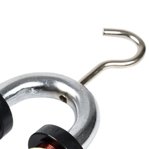 Close-up of U Shaped Horseshoe Solenoid Electromagnet Kit for Electromagnetism Demos and Physics Lab Projects, durable metal hook detail.