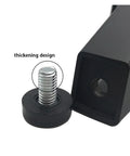 Close-up of adjustable metal furniture leg set of 4 for sofa bed TV cabinet black finish with anti wobble silent operation wear resistant