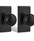 Matte Black Dummy Door Knobs For Interior Use With Modern Vintage Rectangular And Round Handles For Bifold And Closet Doors 2 Pack In Stainless Steel Finish