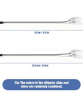 Long alligator clip test leads from 840 Piece Jumper Wire Kit for Solderless Breadboard with 14 Lengths U Shape Wires.