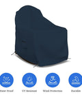 Adirondack Chair Cover Waterproof UV Weatherproof All Season Outdoor Furniture Cover With Air Vent And Drawstrings 34 W X 40 D X 36 H