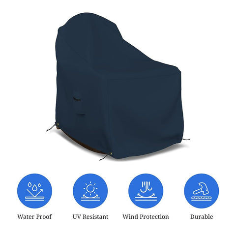 Adirondack Chair Cover Waterproof UV Weatherproof All Season Outdoor Furniture Cover With Air Vent And Drawstrings 34 W X 40 D X 36 H