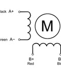 Diagram of Nema 23 Stepper Motor Bipolar 2.8A 1.26N.m Holding Torque 2-Phase 4-Wire connections for 3D Printer or CNC Machine