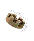 Golden alloy castle nut from Built Tough Golden Alloy Castle Nut Kit For Go Kart Steering Rod Replacement with dimensions shown.