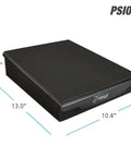 Speaker Isolation Pads For Studio Monitors Subwoofers And Loudspeakers, 10.4 by 13 inch foam riser with rubber base, dimensions shown.