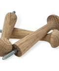 3 Inch Oak Hardwood Shaker Pegs With Screw On Hanger Bolt For Hanging Arts And Crafts DIY Woodworking Durable Premium Ready To Install