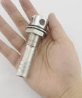 Hand holding 316 Stainless Steel Gas Tank Vent Cowl With Mounting Gasket And Hardware For Marine Boats And Yachts.