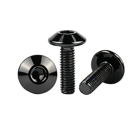 4Pcs M6x12mm Black Allen Bolts 304 Stainless Steel Socket Head Cap Screws, showcasing three angles of black screws.