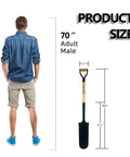 Drain Spade Shovel For Garden Digging And Transplanting Go To Trench Spade With Wooden D Handle And Steel Y Grip next to adult male