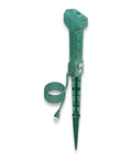 Slick Heavy Duty Outdoor Power Stake With Light Sensor Timer Set To Two Four Six Or Eight Hours Powers On At Dusk To Dawn features a green plastic design with cord.