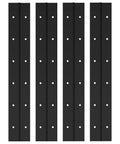 Five 12-inch black stainless-steel continuous piano hinges, 0.04 inch thick for cabinets/doors