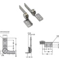 Diagram and image of Stainless Steel Constant Torque Position Control Hinge Friction Stay For Doors Heavy Duty 1 Piece XK574