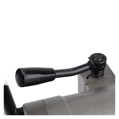 Close-up of handle mechanism on Heavy Duty Hydraulic Rebar Cutter Tool Electric Steel Bar Bender Rb16 Model.