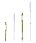 Bundle Of 2 Small Green Refillable Soil Moisture Meters For Indoor Potted Plants Leave In Probes That Continuously Track Soil Moisture Humidity And Water Level For Succulents And Small Pots No Fuss. Two green and white leave-in probes shown in different sizes.