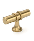 Side view of champagne bronze T bar cabinet pull from 10 Pack Champagne Bronze Cabinet Knobs And 2 Inch T Bar Cabinet Pulls For Kitchen Cabinets Drawers And Home Cabinet Hardware ZH0050 Easy To Install And Durable Hardware