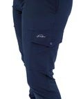 Women's Slim Fit Jogger Scrub Pants With Elastic Yoga Waistband Nurse Medical Uniform showcasing deep side pocket and fitted design.