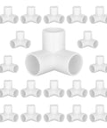 Half Inch 3 Way PVC Pipe Fittings For DIY Furniture Furniture Grade White Connectors 0.84 Inch Pipe OD 20 Pack displayed