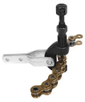 Heavy Duty Chain Breaker Tool For 420 To 530 Chains With Foldaway Handle, Heat Treated Drive Pin, And 18 mm Pin Extension in use.