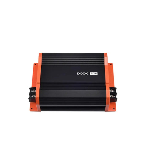 Heavy Duty Dc To Dc Dual Battery Charger 60Amp 720Watt Plug And Play Smart Converter with sleek black and orange design.
