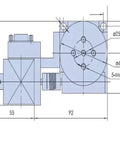 Technical diagram of Motorized Rotary Positioning Stage 360 Degree Electric Rotary Table For Precision Alignment Boss Level Accuracy