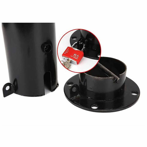 Built Like A Tank Heavy Duty Powder Coated Safety Bollard Post With Bright Reflective Markers For Daily Solid Parking Barrier Setup And Smooth Roadway Channelizing