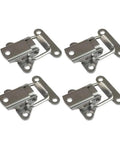 Beefy 4 Pack Stainless Steel Spring Loaded Draw Toggle Latch Clips for tool box, durable steel hasp clasps displayed in a set of four.