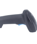 Side view of 1D Wireless Barcode Scanner With 2.4G USB, reads 1D codes including Code128 EAN13 UPC, black handheld design.