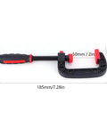 G Clamp Woodworking Tool With Quick Adjustable Movable Jaw For DIY Woodworking And Carpentry Projects 2 Inch Opening 50mm Soft Grip Holding Clamp side view, 185mm long
